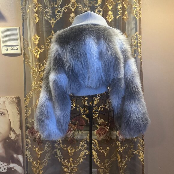 silence + noise faux fur cropped jacket - NWOT - Picture 2 of 5